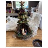 Christmas Tree Nativity Scene with Figurines LED Light