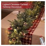 9Ft x 12In Prelit Pine Garland w/ Timer & 50 Lights