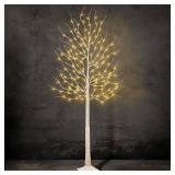 Lighted Birch Tree w/144 Warm Lights, For Xmas/Party Decor