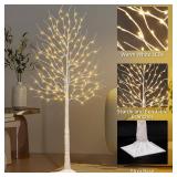Lighted Birch Tree w/144 Warm Lights, For Xmas/Party Decor