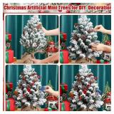 Soaoo 4 Pcs Mini Snowy Christmas Tree Table Decor, 22 Inch