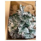 Soaoo 4 Pcs Mini Snowy Christmas Tree Table Decor, 22 Inch