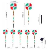 BRIGHTDECK Lollipop Solar Christmas Pathway Lights, 5 Pack