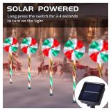 BRIGHTDECK Lollipop Solar Christmas Pathway Lights, 5 Pack