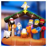 $57 7 FT Christmas Inflatables Nativity Scene Outdoor Decorations