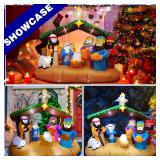 $57 7 FT Christmas Inflatables Nativity Scene Outdoor Decorations