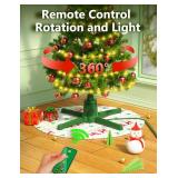 COOLWUFAN 360 Rotating Stand for Up to 9ft & 120lb Trees