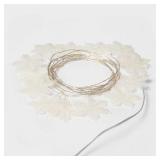 30ct LED Dewdrop Glitter Snowflakes String Lights - Wondershop