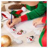 Syhood 24 Pcs DIY Ceramic Christmas Ornaments for Kids