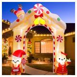 $70 OurWarm 10FT Gingerbread Man Inflatable Archway with LED Lights