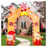 $70 OurWarm 10FT Gingerbread Man Inflatable Archway with LED Lights