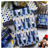 MAYPLUSS Nutcracker Gift Wrap - 17x120 In, Reversible Design