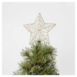 10" Gold Wire Wrapped Star Tree Topper Warm White Lights