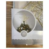 10" Gold Wire Wrapped Star Tree Topper Warm White Lights