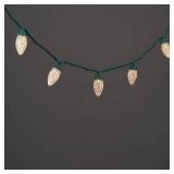 LED C9 Faceted String Lights Warm White Green Wire