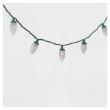 LED C9 Faceted String Lights Warm White Green Wire