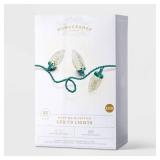 LED C9 Faceted String Lights Warm White Green Wire