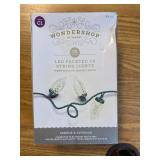 LED C9 Faceted String Lights Warm White Green Wire