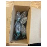 LED C9 Faceted String Lights Warm White Green Wire