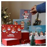 20 Merry Christmas Cards Boxed with Envelopes, Unique Designs