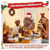120 Pcs Christmas Plates & Napkins Party Set, 30 Napkins & Cups
