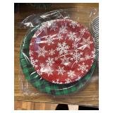 120 Pcs Christmas Plates & Napkins Party Set, 30 Napkins & Cups