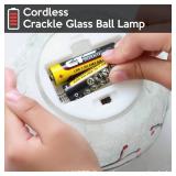 Large Crackle Glass Ball Lamp - Red Bird Christmas Night Light