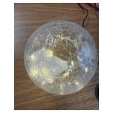 Large Crackle Glass Ball Lamp - Red Bird Christmas Night Light