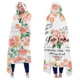 Faith Hooded Blanket, Religious Gift for Women 47x72 in