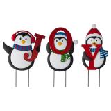 $51 Glitzhome 42" H Metal Joy Penguin Yard Stake Lawn D cor
