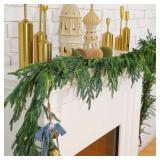$49 Christmas Pine Garland Realistic Artificial Greenery, 2 Pcs, 9 Ft