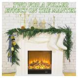 $49 Christmas Pine Garland Realistic Artificial Greenery, 2 Pcs, 9 Ft