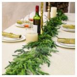 $49 Christmas Pine Garland Realistic Artificial Greenery, 2 Pcs, 9 Ft