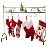 Freestanding Stocking Holder Stand, Metal with 8 Hooks
