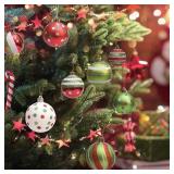 Ochine Glittering Christmas Tree Balls Red Green Ornaments
