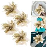 6pcs Plastic Napkin Rings Elegant Flower Buckles for Table Decor