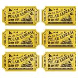 240 Pcs Gold Foil Polar Express Tickets Stickers (Shiny-2)