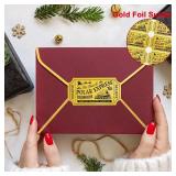 240 Pcs Gold Foil Polar Express Tickets Stickers (Shiny-2)