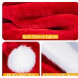 RJVW Unisex Velvet Santa Hat for Holiday Party