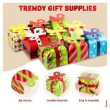 JOYIN 24 PCS 3D Xmas Goodie Boxes with Bow for Holiday Treats