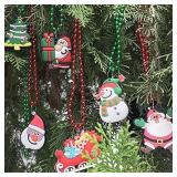 16 Pcs Christmas Tree Pendant Beads Party Holiday Necklaces