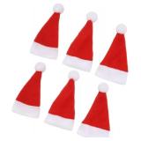6pcs Christmas Tableware Storage Bags Xmas Hat Cutlery Holders