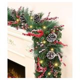 Yastouay 6 FT Christmas Garland with Lights for Decor