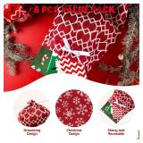 JOYIN 6 PCs Fabric Gift Bags Red Elegant Color, 3 Sizes