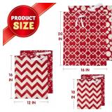 JOYIN 6 PCs Fabric Gift Bags Red Elegant Color, 3 Sizes