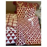 JOYIN 6 PCs Fabric Gift Bags Red Elegant Color, 3 Sizes