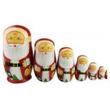 8pcs Red Santa Claus Nesting Dolls Russian Handmade Toy