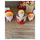 8pcs Red Santa Claus Nesting Dolls Russian Handmade Toy