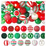 40 Pcs 20mm Christmas Bead Rhinestone Resin for DIY Crafts