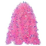 JXITON 20ft Pink Christmas Tinsel Garland Metallic Star Decor